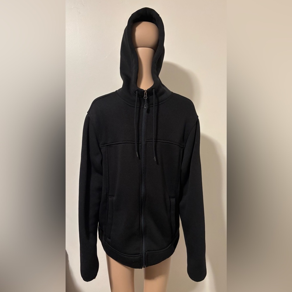 Men’s George Black Fleece Hooded Zipup Jacket M